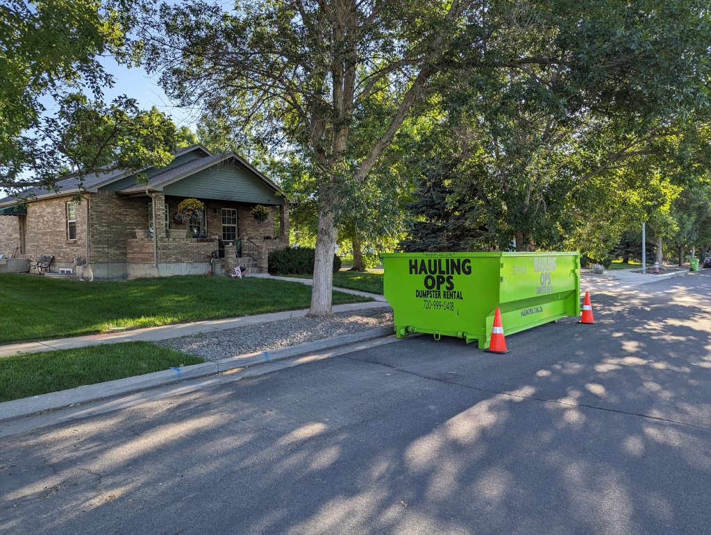 Hauling Ops - Dumpster in street in front of house